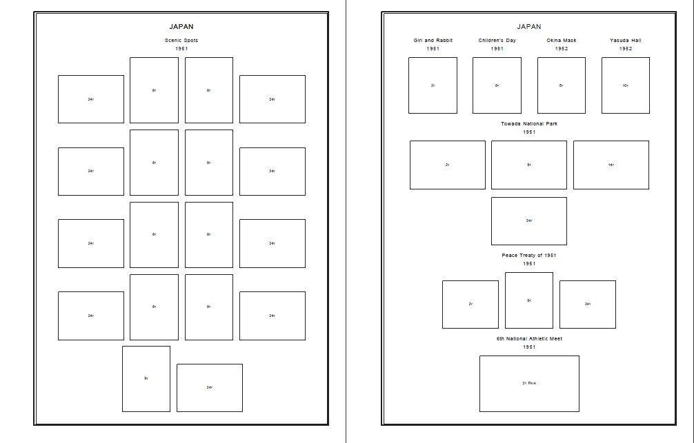 JAPAN STAMP ALBUM PAGES 18712011 (593 pages)