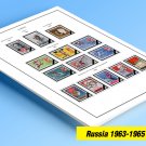 COLOR PRINTED RUSSIA 1963-1965 STAMP ALBUM PAGES (48 illustrated pages)