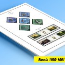 COLOR PRINTED RUSSIA 1990-1991 STAMP ALBUM PAGES (31 illustrated pages)