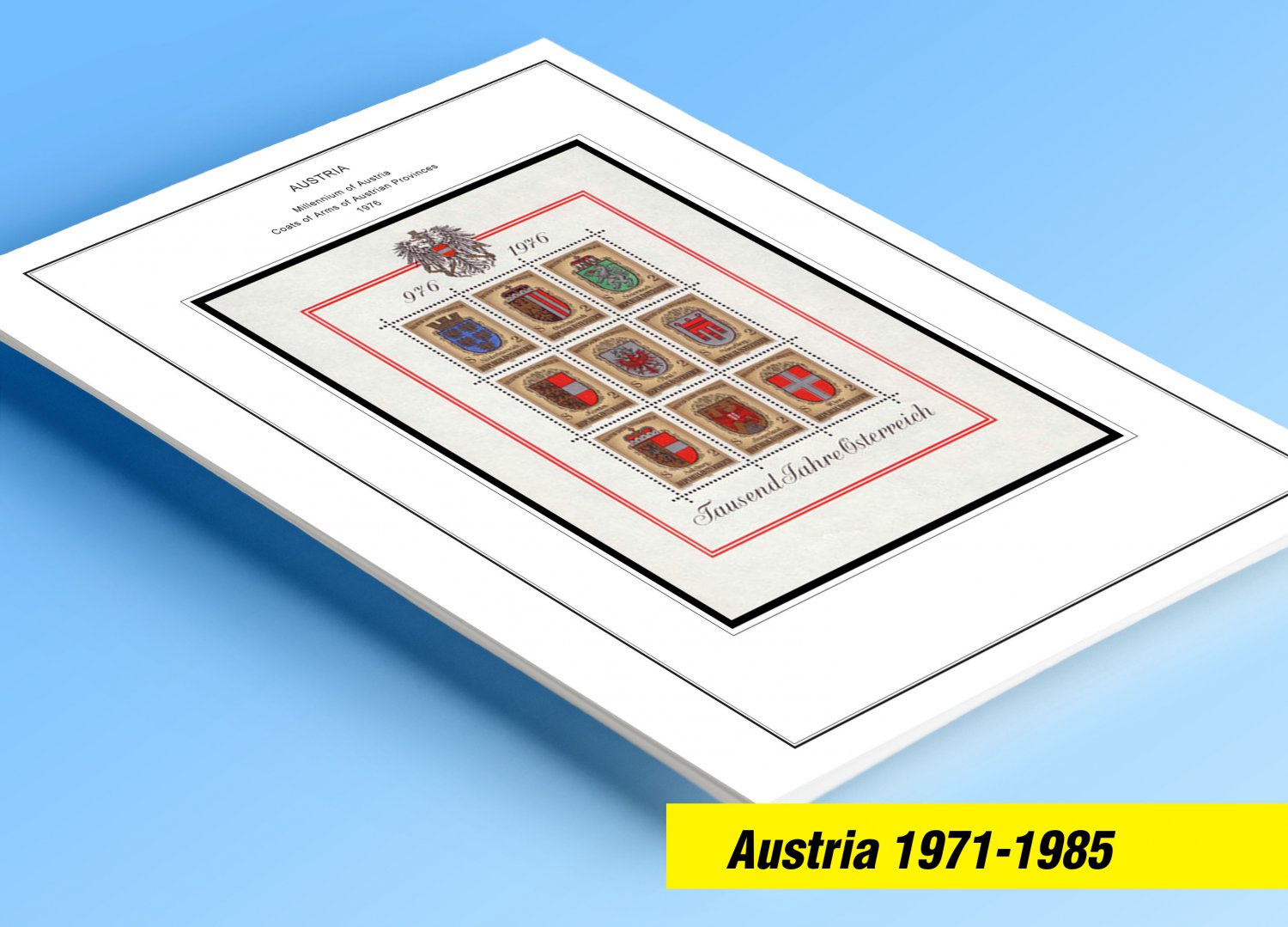 COLOR PRINTED AUSTRIA 1971-1985 STAMP ALBUM PAGES (49 illustrated pages)