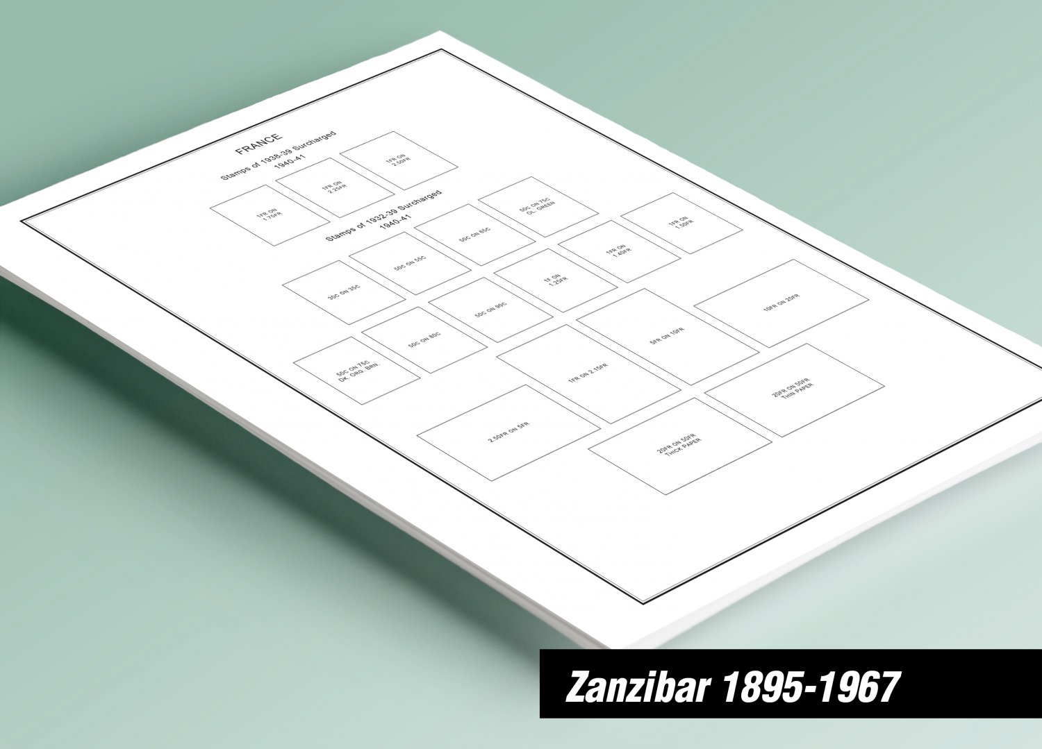 PRINTED ZANZIBAR 1895-1967 STAMP ALBUM PAGES (25 pages)