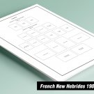 PRINTED FRENCH NEW HEBRIDES 1908-1980 STAMP ALBUM PAGES (34 pages)