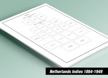 PRINTED NETHERLANDS INDIES 1864-1949 STAMP ALBUM PAGES (34 pages)