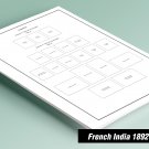 PRINTED FRENCH INDIA 1892-1952 STAMP ALBUM PAGES (29 pages)