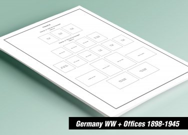 PRINTED GERMANY WW+ OFFICES 1898-1945 STAMP ALBUM PAGES (91 pages)