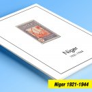 COLOR PRINTED NIGER 1921-1944 STAMP ALBUM PAGES (14 illustrated pages)