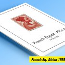 COLOR PRINTED FRENCH EQT. AFRICA 1936-1958 STAMP ALBUM PAGES (30 illustrated pages)