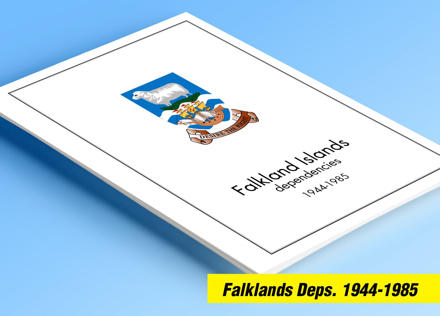 FALKLAND ISLANDS DEPENDENCIES 1944-1985 COLOR PRINTED STAMP ALBUM PAGES (15 illustrated pages)
