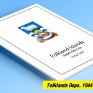 FALKLAND ISLANDS DEPENDENCIES 1944-1985 COLOR PRINTED STAMP ALBUM PAGES  (15 illustrated pages)