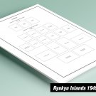 PRINTED RYUKYU ISLANDS 1949-1972 STAMP ALBUM PAGES (23 pages)