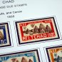 COLOR PRINTED CHAD 1922-1933 STAMP ALBUM PAGES (6 illustrated pages)