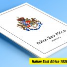 COLOR PRINTED ITALIAN EAST AFRICA 1938-1942 STAMP ALBUM PAGES (7 illustrated pages)