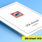 COLOR PRINTED U.S.A. AIRMAIL 1918-2012 STAMP ALBUM PAGES (17 illustrated pages)