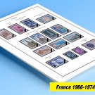COLOR PRINTED FRANCE 1966-1974 STAMP ALBUM PAGES (27 illustrated pages)