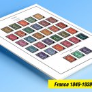 COLOR PRINTED FRANCE 1849-1939 STAMP ALBUM PAGES (29 illustrated pages)
