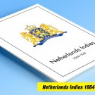 COLOR PRINTED NETHERLANDS INDIES 1864-1949 STAMP ALBUM PAGES (34 illustrated pages)