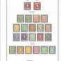 COLOR PRINTED NETHERLANDS INDIES 1864-1949 STAMP ALBUM PAGES (34 illustrated pages)