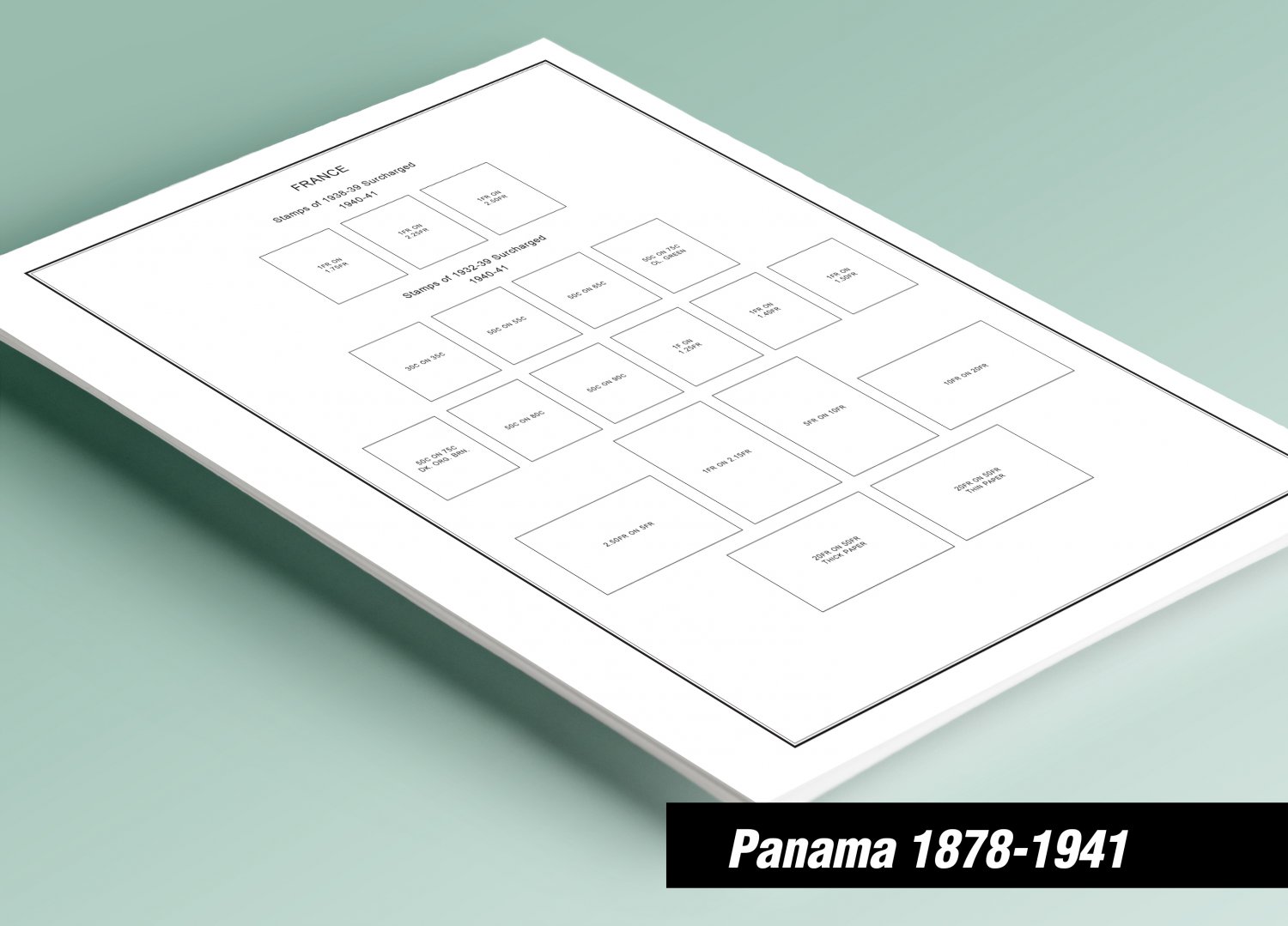 PRINTED PANAMA [CLASS.] 1878-1941 STAMP ALBUM PAGES (37 pages)