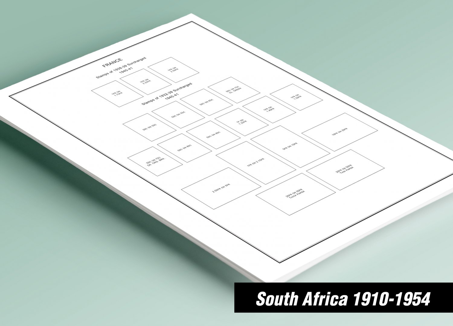 PRINTED SOUTH AFRICA [CLASS.] 1910-1954 STAMP ALBUM PAGES (23 pages)