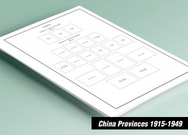 PRINTED CHINA PROVINCES 1915-1949 STAMP ALBUM PAGES  (36 pages)