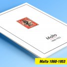 COLOR PRINTED MALTA [CLASS.] 1860-1953 STAMP ALBUM PAGES (19 illustrated pages)