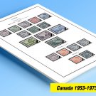 COLOR PRINTED CANADA 1953-1973 STAMP ALBUM PAGES (32 illustrated pages)