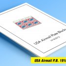 COLOR PRINTED U.S.A. AIRMAIL PLATE BLOCKS 1918-2012 STAMP ALBUM PAGES (50 illustrated pages)