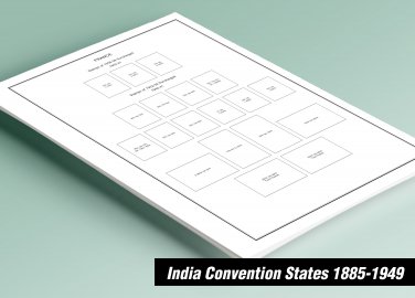 PRINTED INDIA CONVENTION STATES 1885-1949 STAMP ALBUM PAGES (55 pages)
