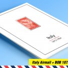 COLOR PRINTED ITALY AIRMAIL + B.O.B. 1875-1984 STAMP ALBUM PAGES (44 illustrated pages)