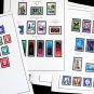 COLOR PRINTED ISRAEL 1948-1970 STAMP ALBUM PAGES (53 illustrated pages)