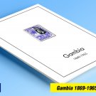 COLOR PRINTED GAMBIA 1869-1965 STAMP ALBUM PAGES (12 illustrated pages)