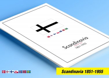 COLOR PRINTED SCANDINAVIA [CLASS.] 1851-1955 STAMP ALBUM PAGES (139 illustrated pages)