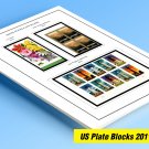 COLOR PRINTED US PLATE BLOCKS 2011-2015 STAMP ALBUM PAGES (56 illustrated pages)