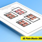 COLOR PRINTED US PLATE BLOCKS 2000-2005 STAMP ALBUM PAGES (68 illustrated pages)