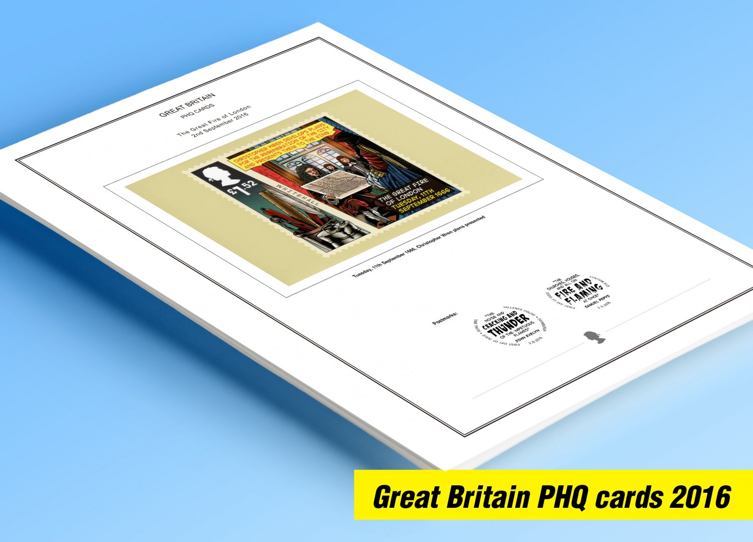 COLOR PRINTED GREAT BRITAIN 2016 PHQ CARDS STAMP ALBUM PAGES (125 illustrated pages)
