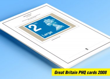 COLOR PRINTED GREAT BRITAIN 2008 PHQ CARDS STAMP ALBUM PAGES (131 illustrated pages)