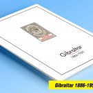 GIBRALTAR [CLASS.] 1886-1950 COLOR PRINTED STAMP ALBUM PAGES  (12 illustrated pages)