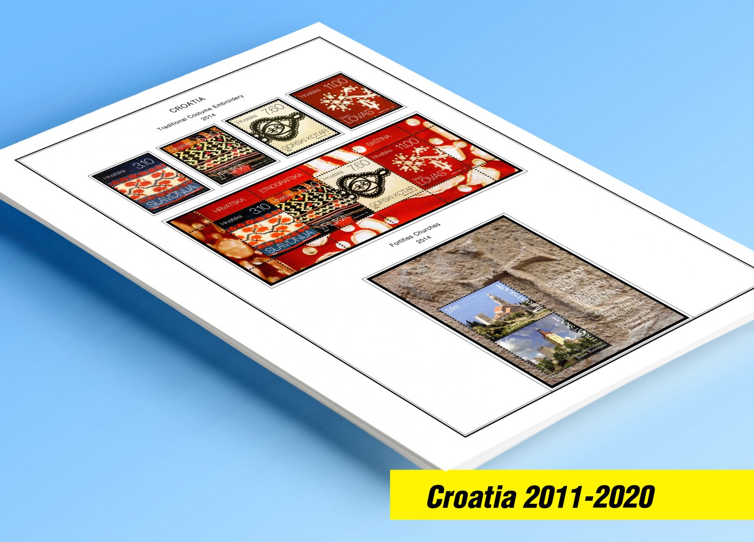 COLOR PRINTED CROATIA 2011-2020 STAMP ALBUM PAGES (70 illustrated pages)