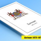 COLOR PRINTED SURINAM [COLONY] 1873-1975 STAMP ALBUM  PAGES (62 illustrated pages)