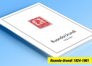 COLOR PRINTED RUANDA-URUNDI 1924-1961 STAMP ALBUM PAGES (18 illustrated pages)