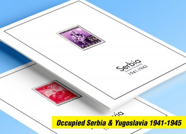COLOR PRINTED OCCUPIED SERBIA + YUGOSLAVIA 1941-1945  STAMP ALBUM PAGES (23 illustrated pages)