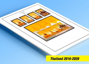 COLOR PRINTED THAILAND 2016-2020 STAMP ALBUM PAGES (48 illustrated pages)