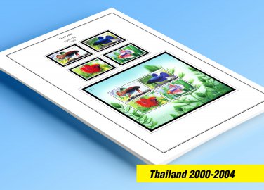 COLOR PRINTED THAILAND 2000-2004 STAMP ALBUM PAGES (92 illustrated pages)
