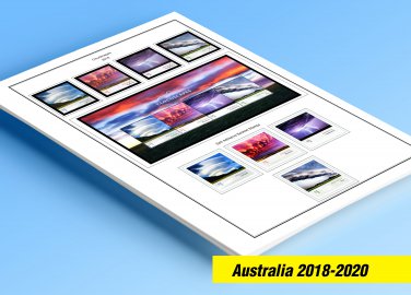 COLOR PRINTED AUSTRALIA 2018-2020 STAMP ALBUM PAGES (87 illustrated pages)