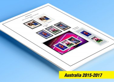COLOR PRINTED AUSTRALIA 2015-2017 STAMP ALBUM PAGES (84 illustrated pages)