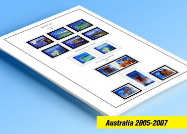 COLOR PRINTED AUSTRALIA 2005-2007 STAMP ALBUM  PAGES (70 illustrated pages)