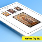 COLOR PRINTED VATICAN CITY 2021 STAMP ALBUM PAGES (6 illustrated pages)