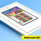 COLOR PRINTED NETHERLANDS 2021 STAMP ALBUM PAGES (19 illustrated pages)