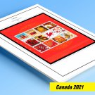COLOR PRINTED CANADA 2021 STAMP ALBUM PAGES (37 illustrated pages)