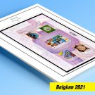 COLOR PRINTED BELGIUM 2021 STAMP ALBUM PAGES (13 illustrated pages)